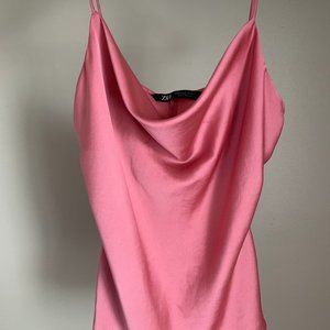 Pink Zara Cowell Neck Tank